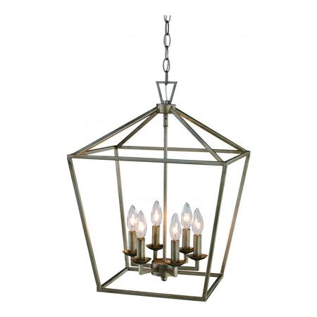 TRANS GLOBE 6Lt Pendant-Bird Cage-Asl 10266 ASL